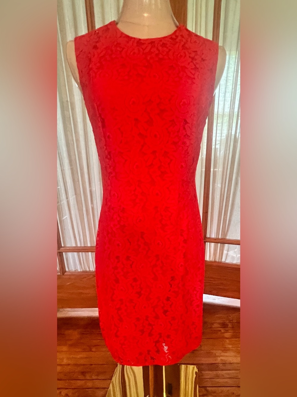 Diane Von Furstenberg Red Lace Dress Size 0